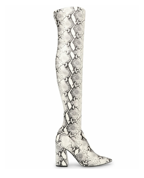 Steve Madden Women's Jacoby Faux Leather Over-The-Knee Snake Boots Size 7 - Picture 1 of 5